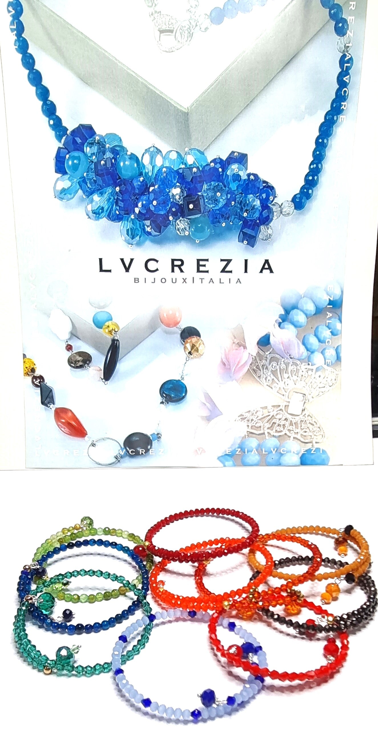 Bracciale LE PIETRE .045 rigido un giro perline piccole pietre blu,