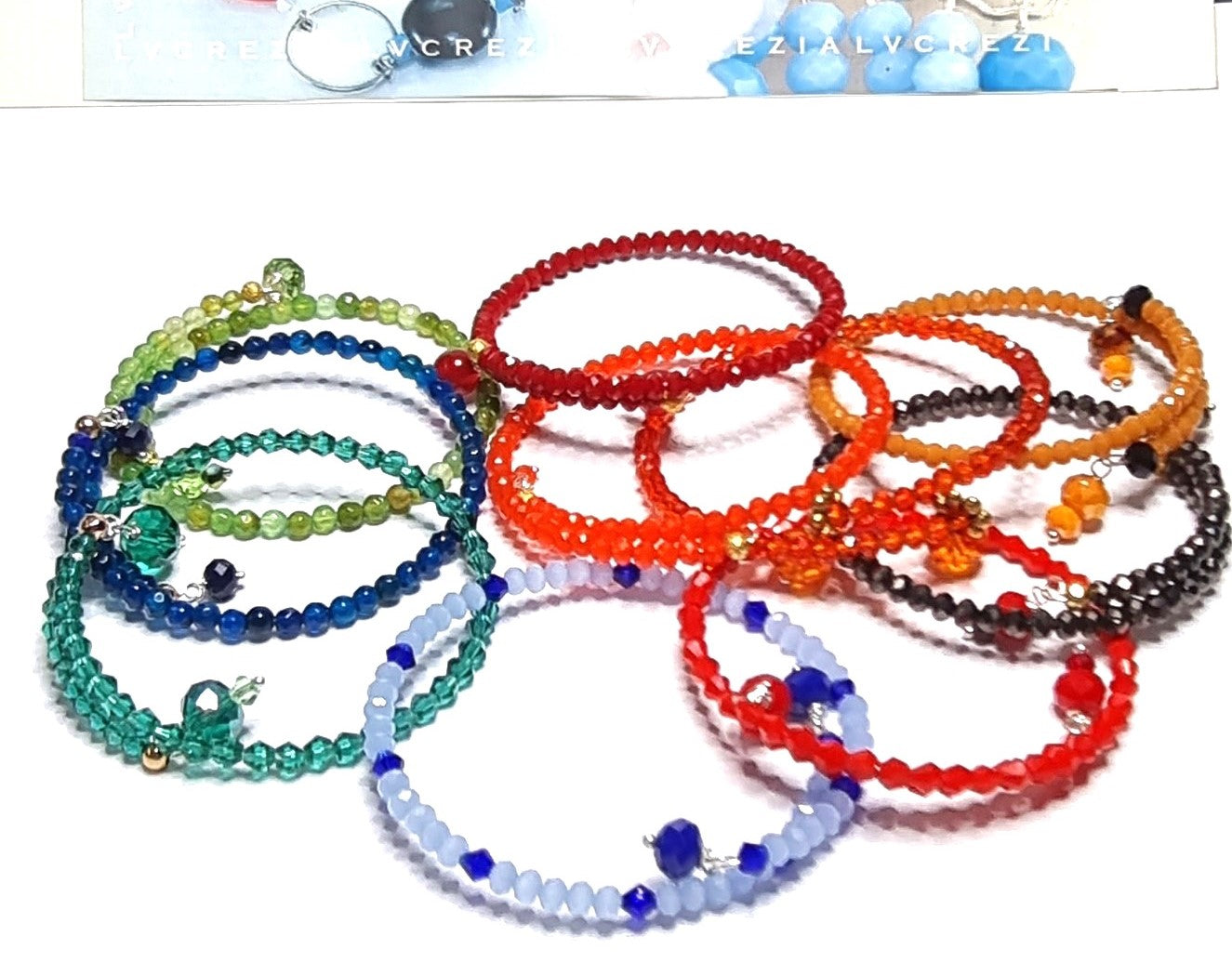 Bracciale I CRISTALLI .105 rigido un giro perline cristallo giallo ocra.