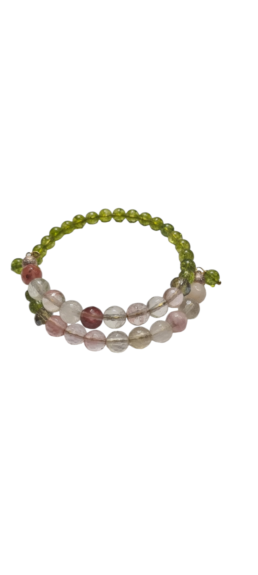 Bracciale LE PIETRE .020 semispirale rigida perle trasparenti verde
