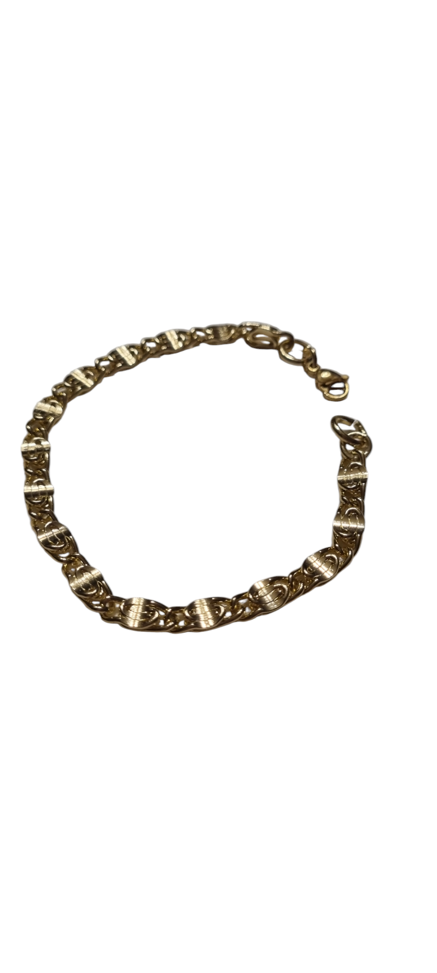Bracciale UOMO .020 filo di maglie grumetta incastrata e battuta dorata