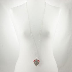 Collana HERMIONE Le Ragazze .010, lunga, catenella e doppio ciondolo a forma di cuore .