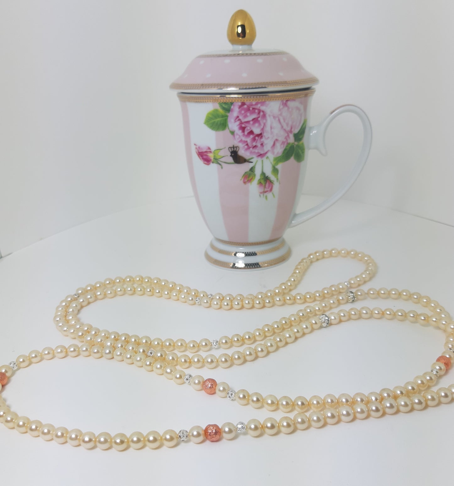 Collana LE PERLE .038 lunga perle maiorca avorio