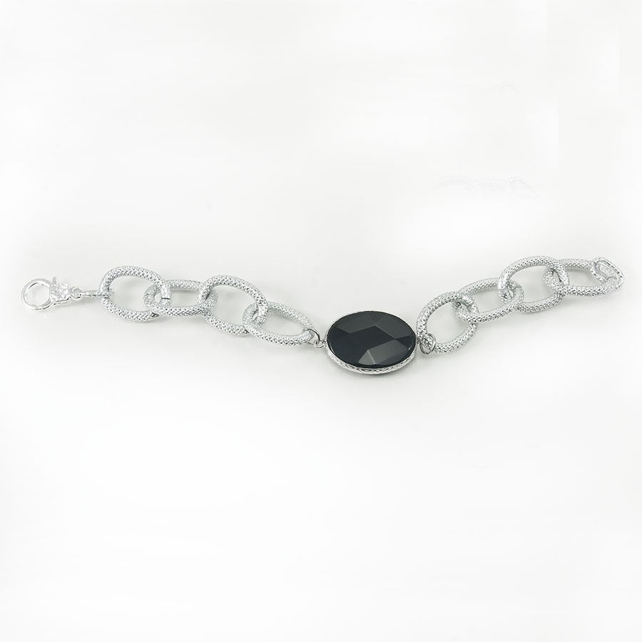 Bracciale GRACE i metalli .001 cristallo incastonato, maglie metallo