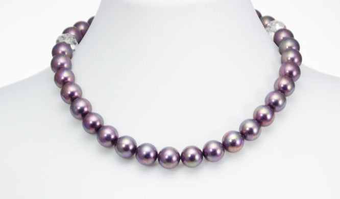 Collana LE PERLE .007, girocollo di perle sintetiche brown.