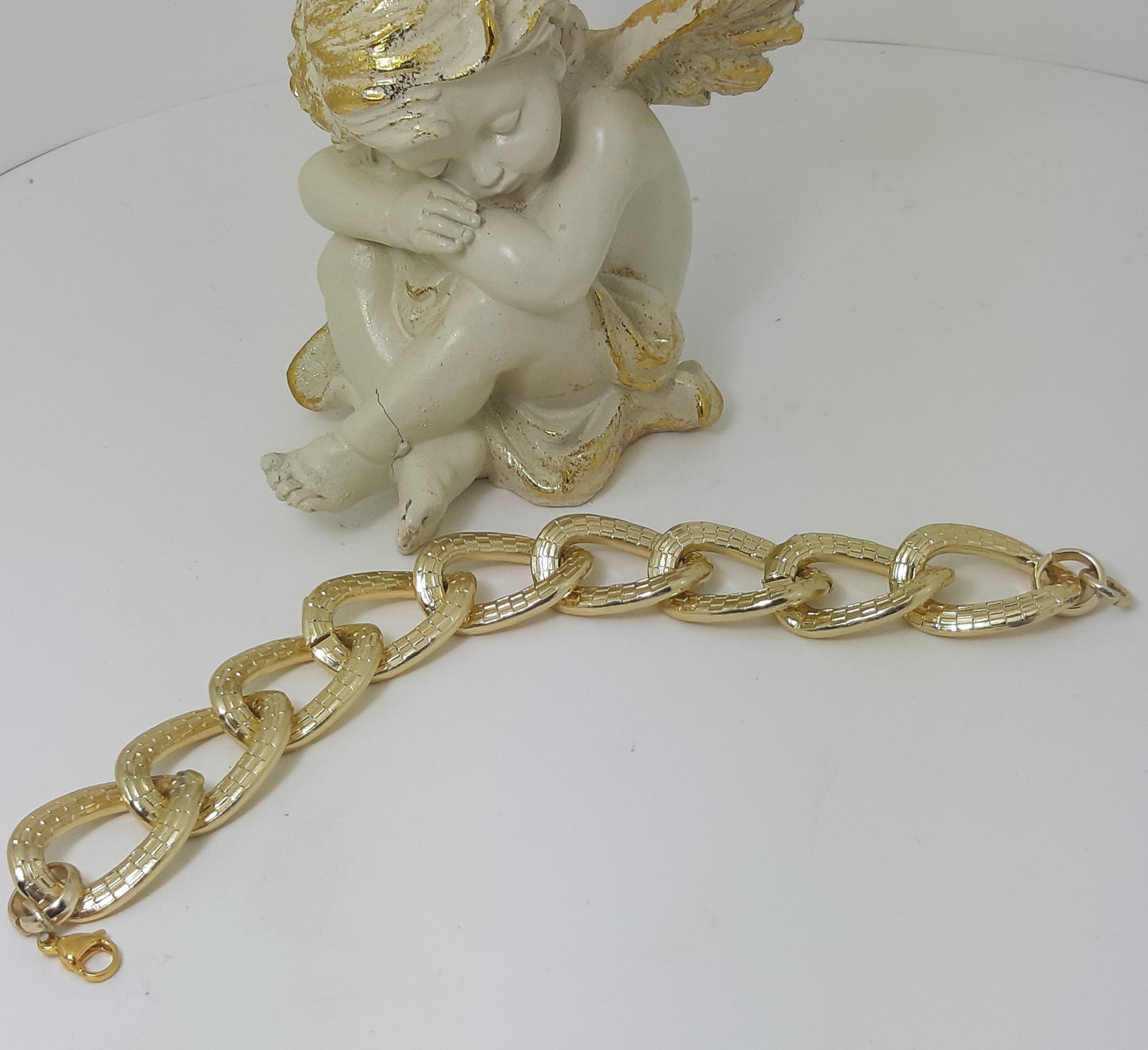 Bracciale GRACE i metalli .022 maglie metallo dorato striato