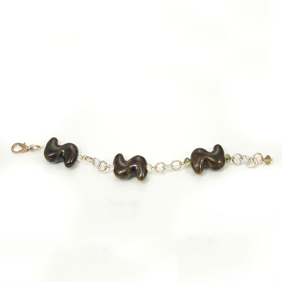 Bracciale OUTLET_ ZELDA .009 maglia dorata e ceramica.