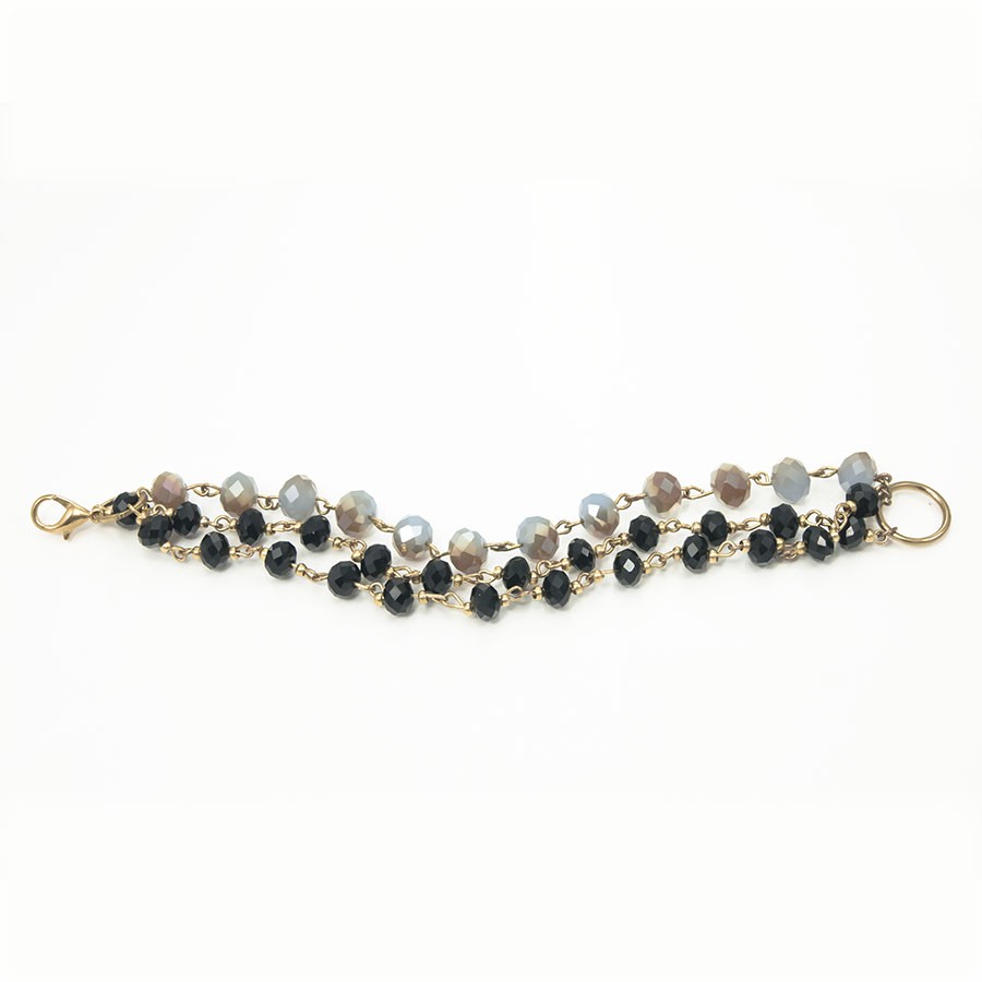 Bracciale I CRISTALLI .015 Fascia cristalli azzurro cangiante e neri