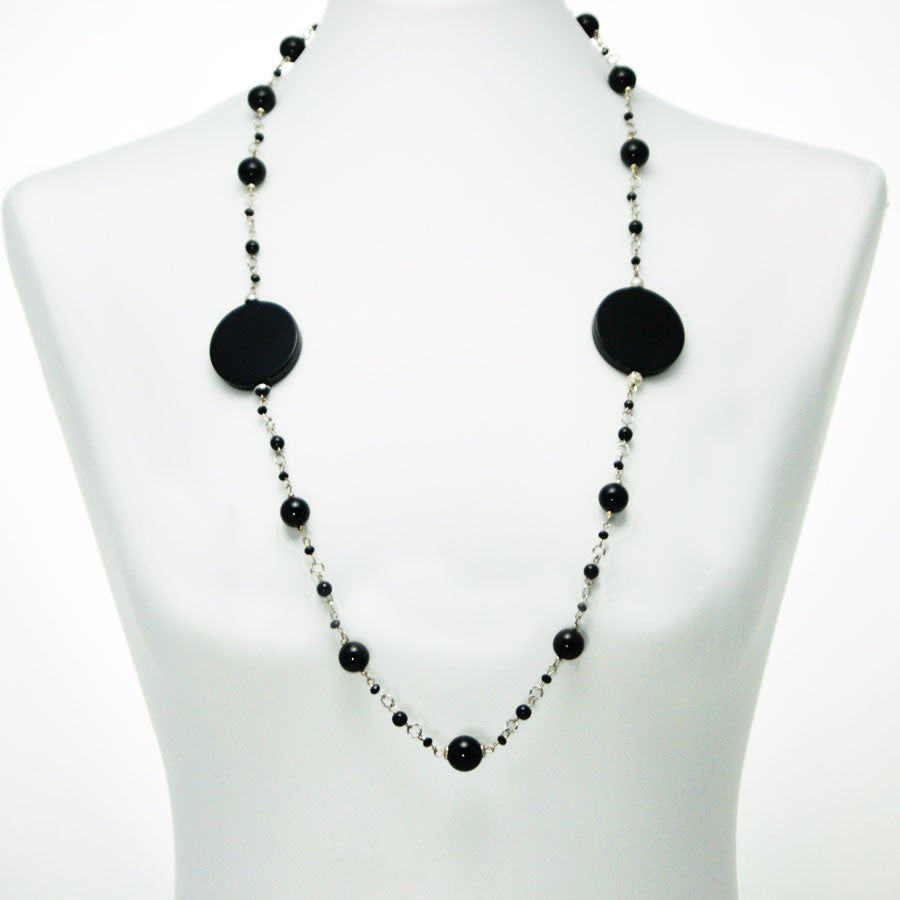 Collana LE PIETRE .015, perle onice varie misure e metallo.