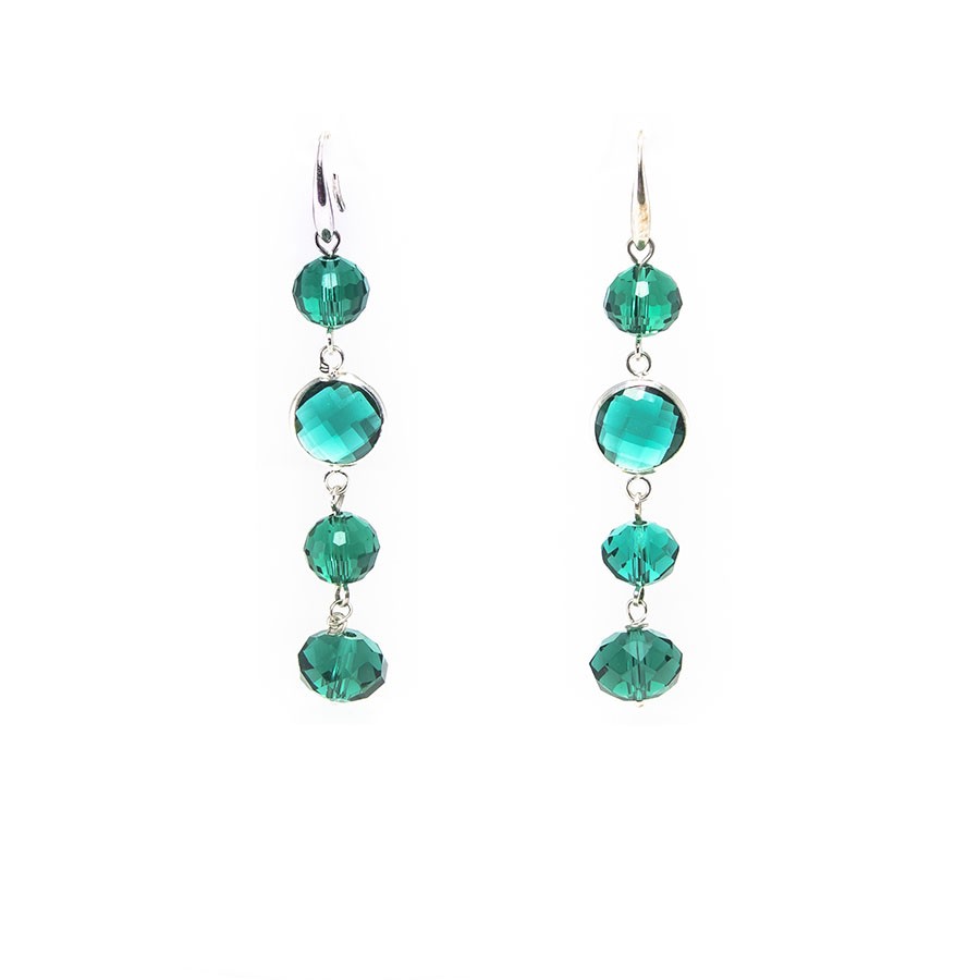 Orecchini I CRISTALLI .004 cristalli verde smeraldo