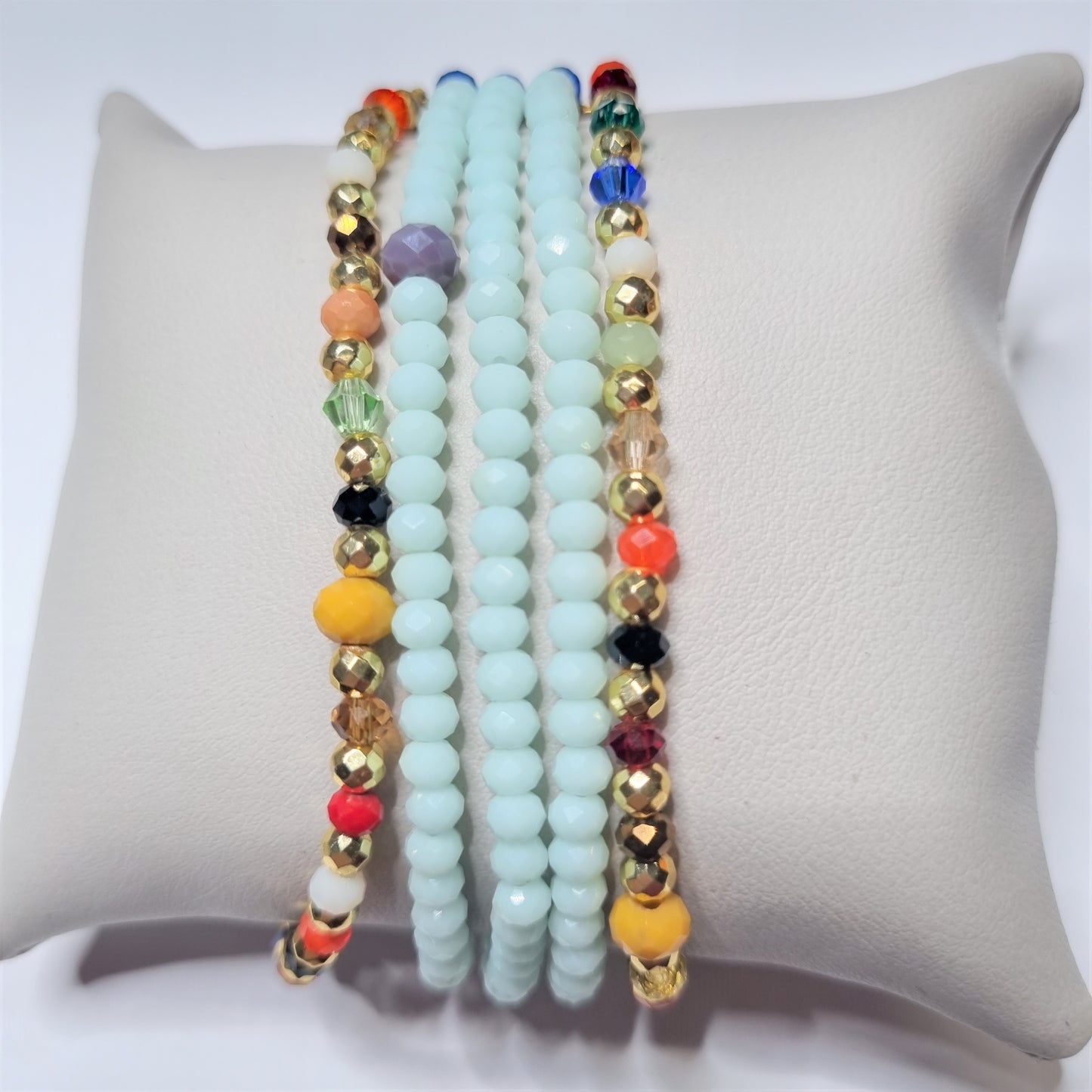 Bracciale I CRISTALLI .084 fascia multifilo, cristalli multicolori.