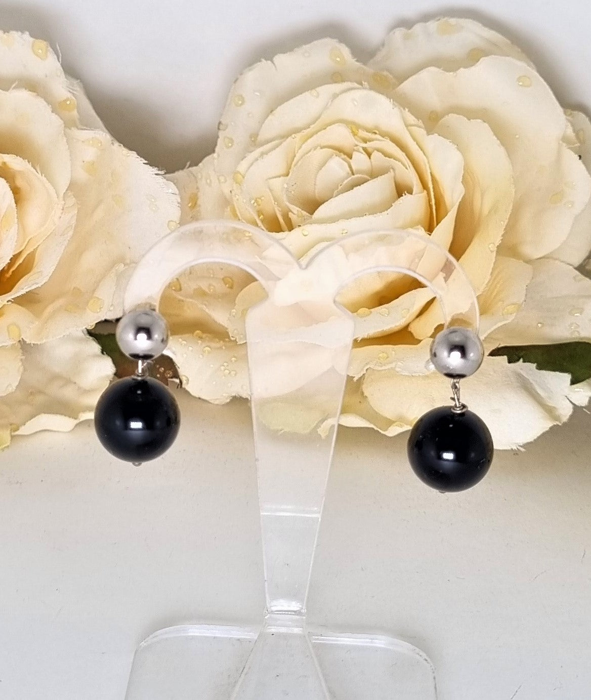 Orecchini LE PIETRE .016 grande perla onice.