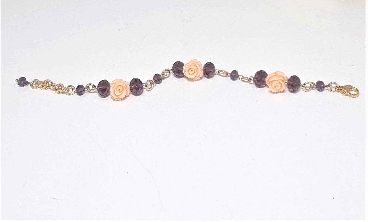 Bracciale LE ROSE .012 cristalli viola e rose.