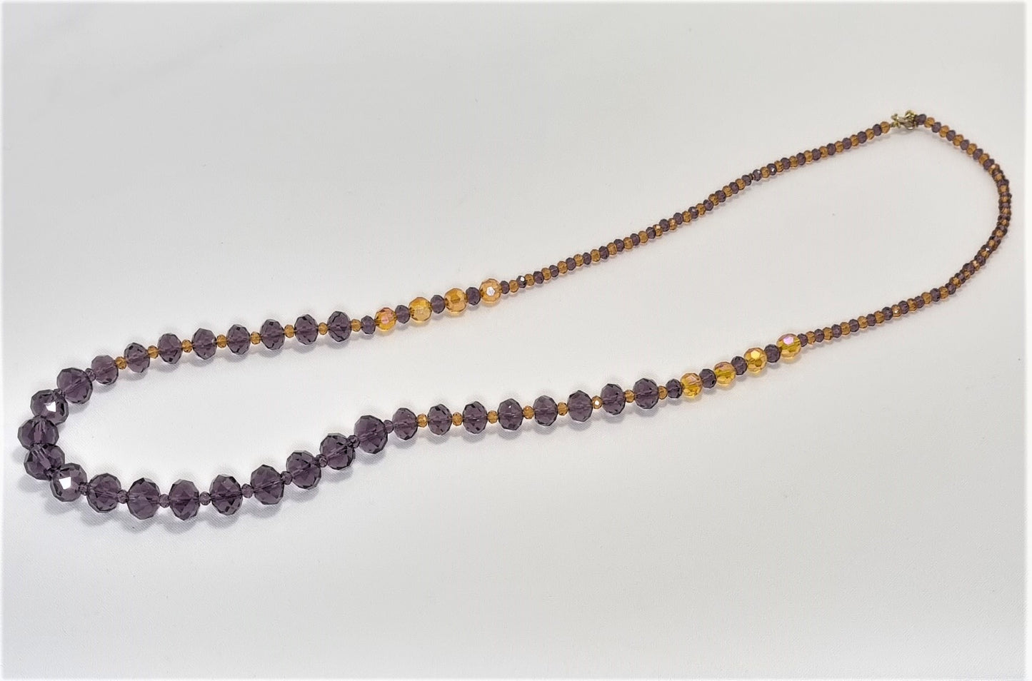 Collana I CRISTALLI .104 un filo cristalli austriaci tre misure, viola, giallo.