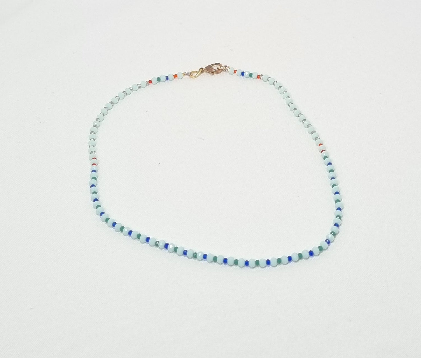 Collana I CRISTALLI .111 un filo cristalli azzurro e multicolori