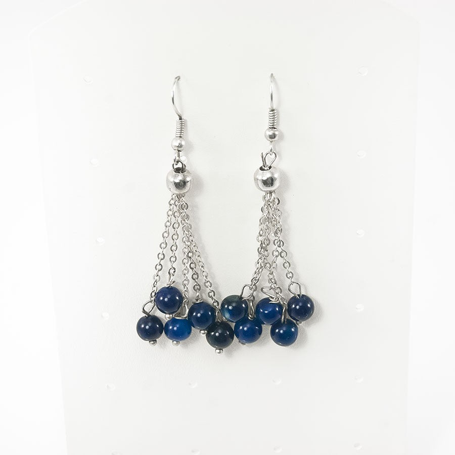 Orecchini LE PIETRE .021 cinque ciondolini con perlina lapis.