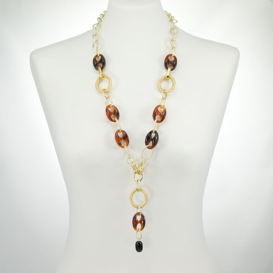 Collana ZELDA .002, maglia marinara resina tartarugata.