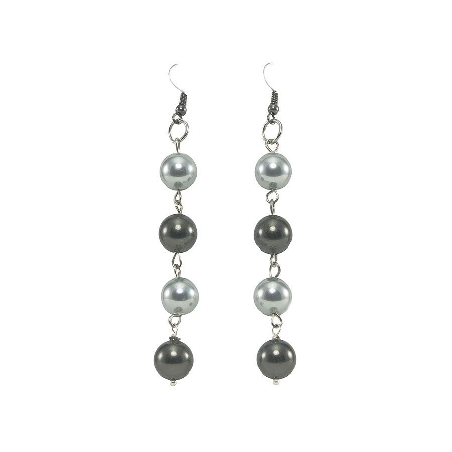 Orecchini HERMIONE Le Ragazze .004 lunghi con perle colore grigio.