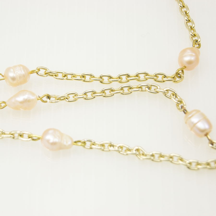 Collana LE PERLE .005, perline di fiume pastello, grandi cristalli.