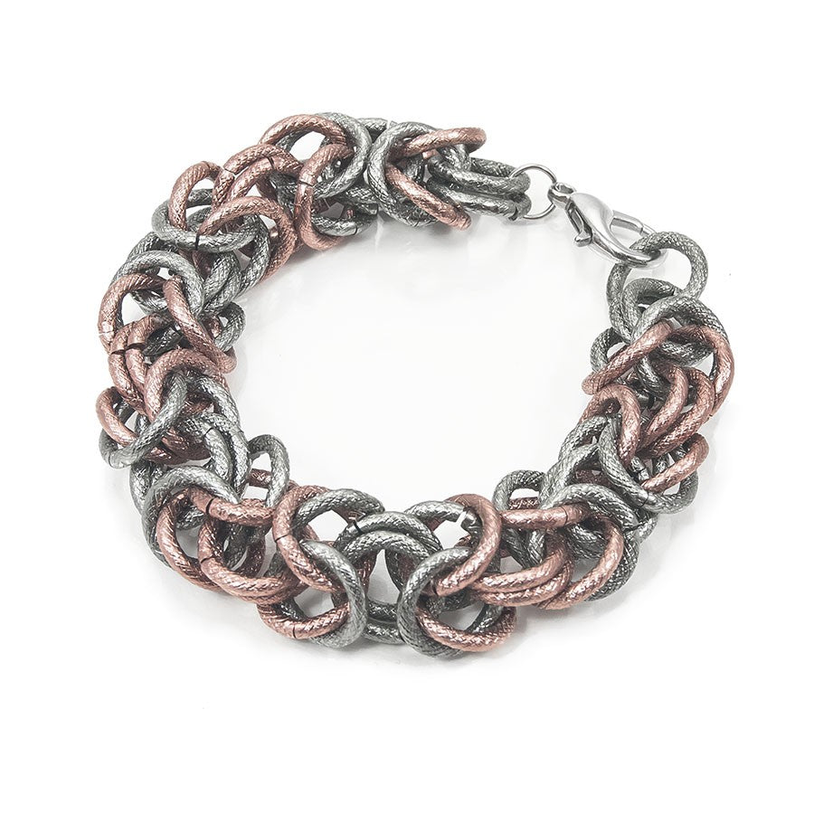 Bracciale GRACE i metalli .009 intreccio di maglie canna di fucile e ramato.