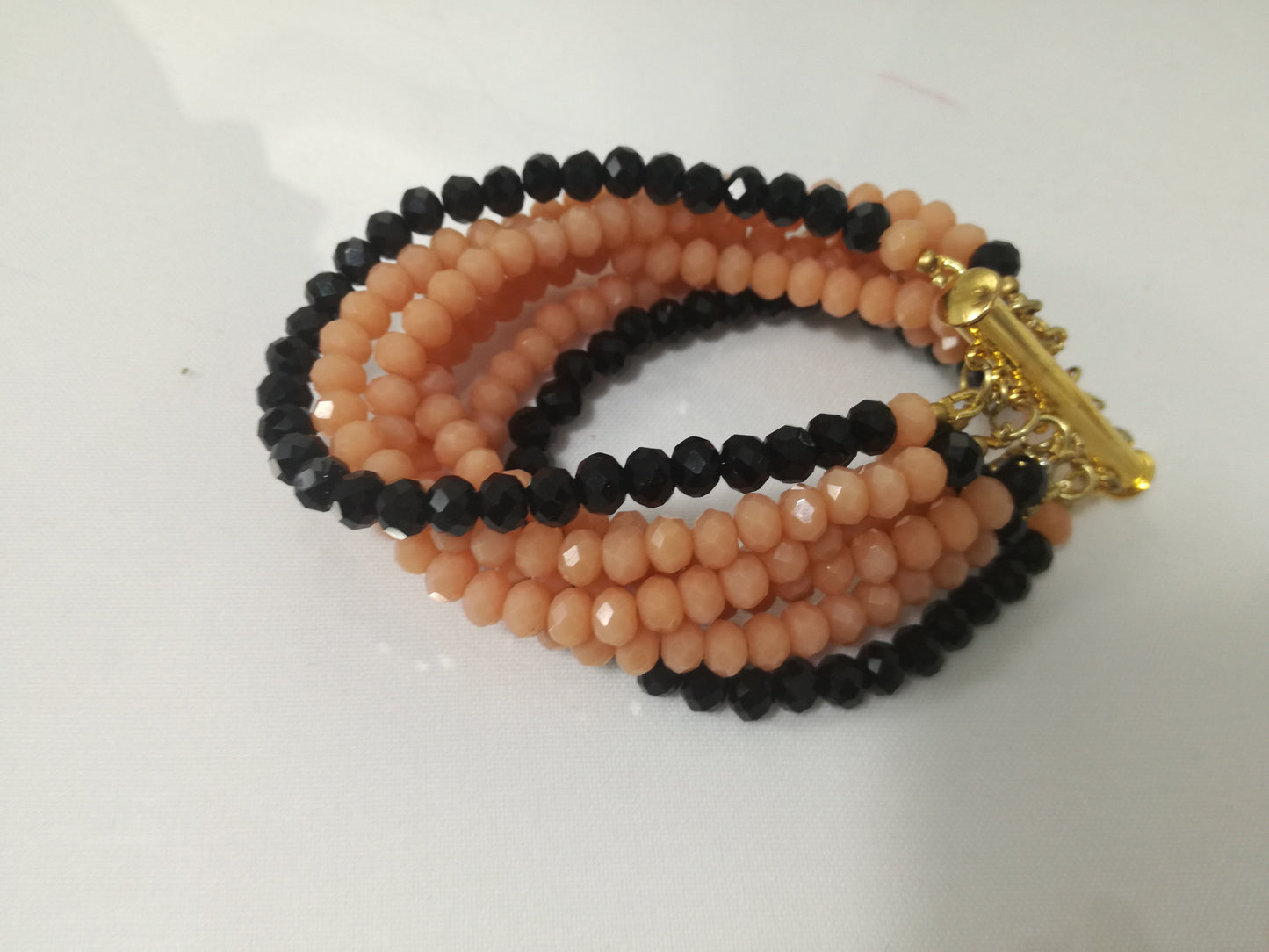 Bracciale I CRISTALLI .061 fascia cristalli rosa e neri.
