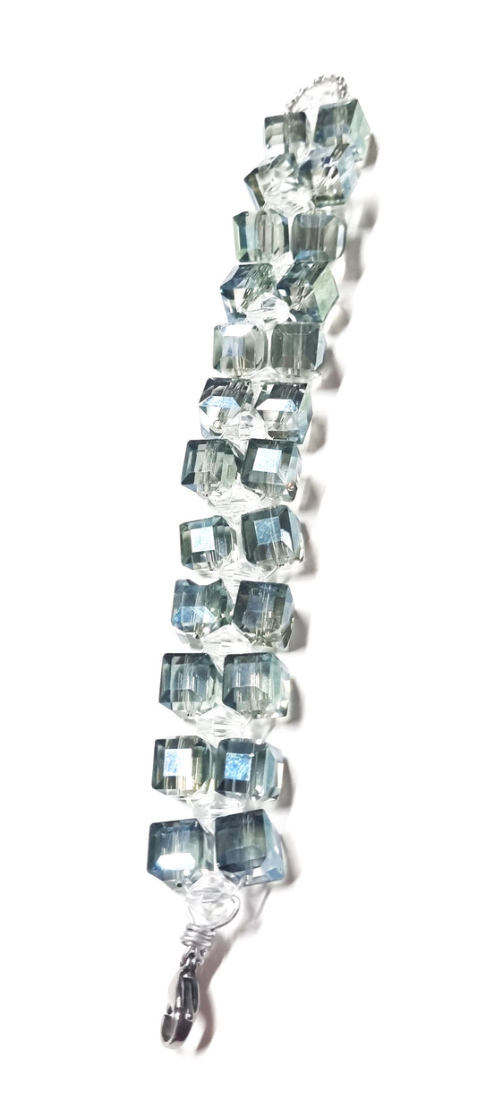 Bracciale I CRISTALLI .093 fascia cubi cristallo grigio trasparente.
