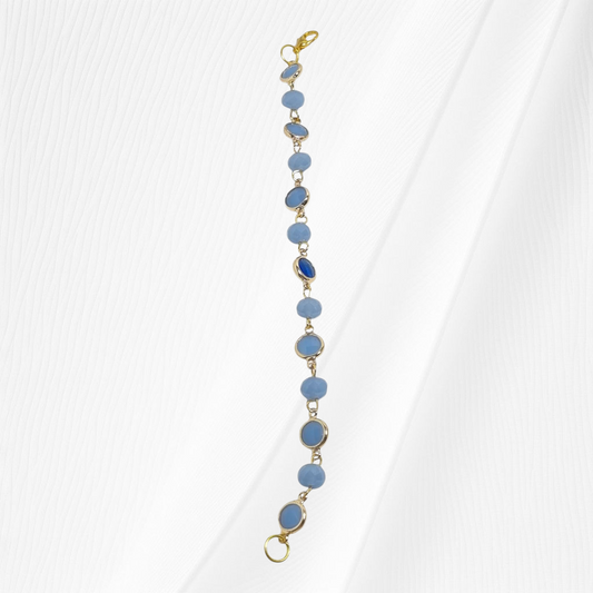 Bracciale I CRISTALLI .119 un filo di cristalli lavanda con centrale incastonato blu