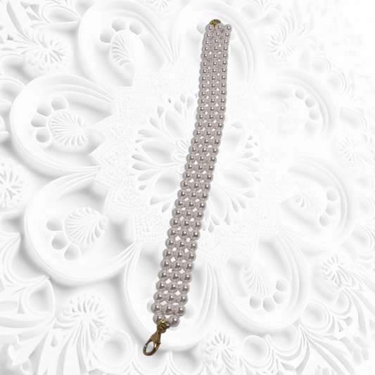 Bracciale LE PERLE .051 FASCIA 3 giri di piccole perle bianche