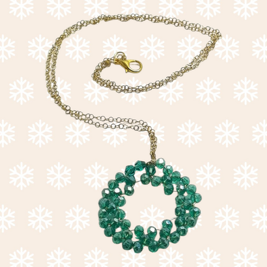 Collana I CRISTALLI .117 Filo catelella dorata e  ciondolo rotondo