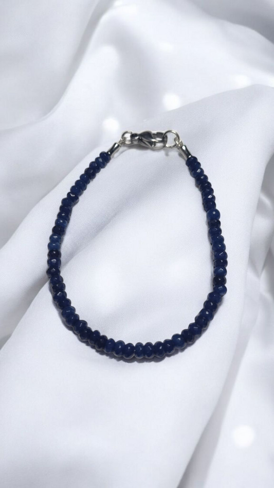 Bracciale UOMO .008 sottile filo di perline piccoli lapislazzuli