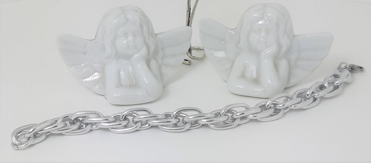 Bracciale GRACE i metalli .024 incastri di maglie metallo argentato.