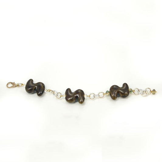 Bracciale OUTLET_ ZELDA .009 maglia dorata e ceramica.