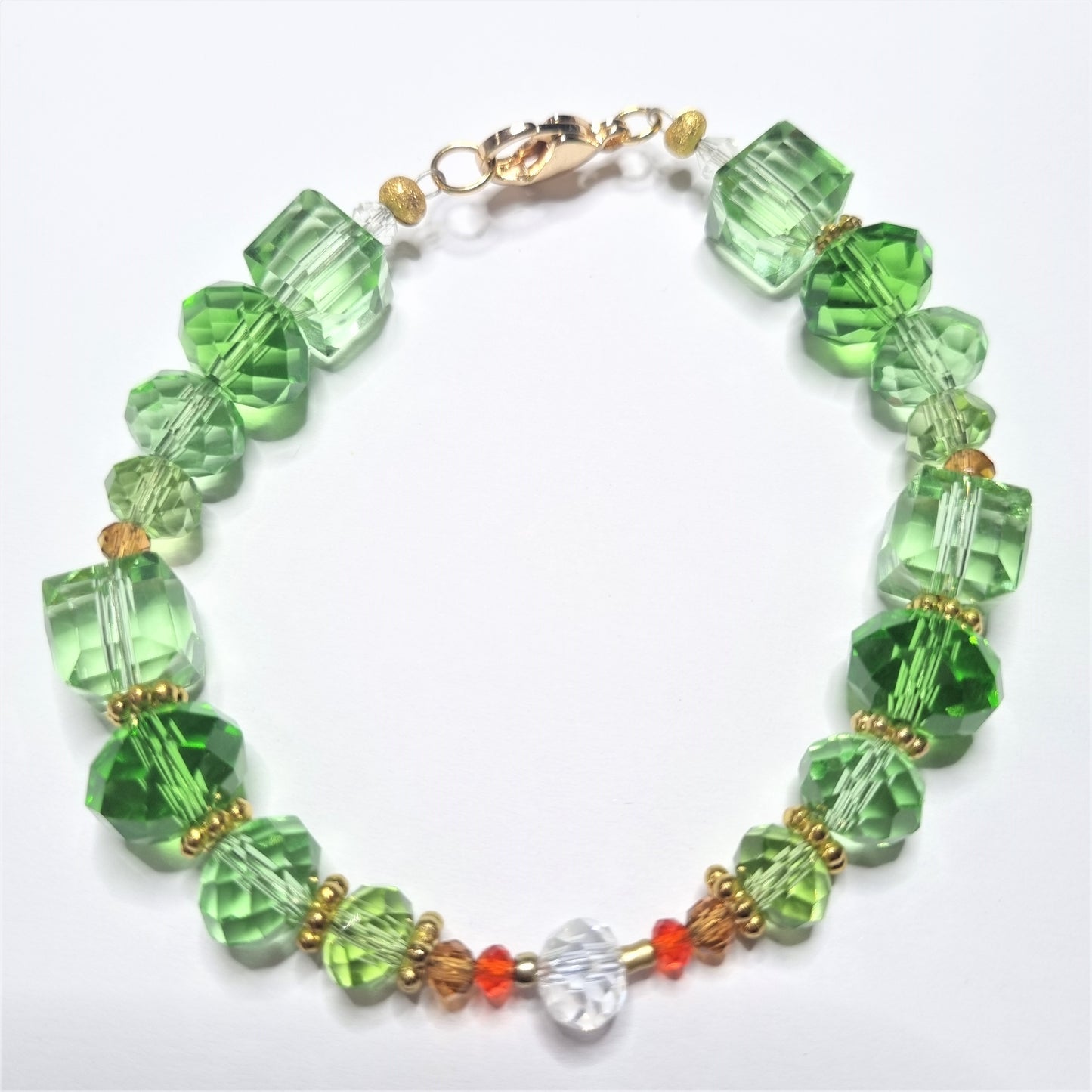 Bracciale I CRISTALLI .040 cristalli verdi.