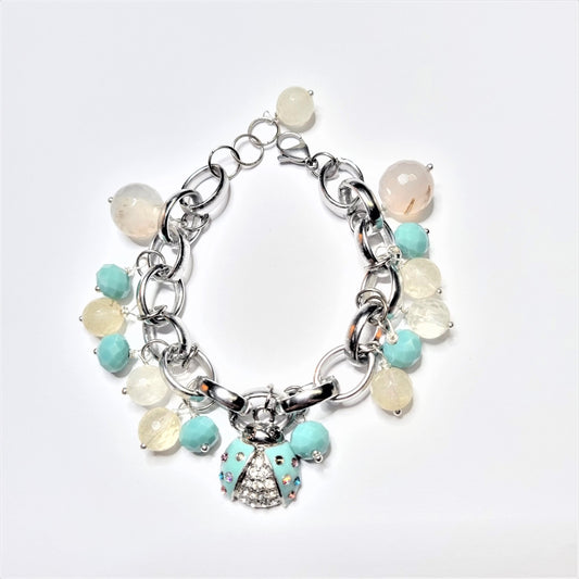 Bracciale HERMIONE le ragazze .002 perle quarzo. cristalli e charm.