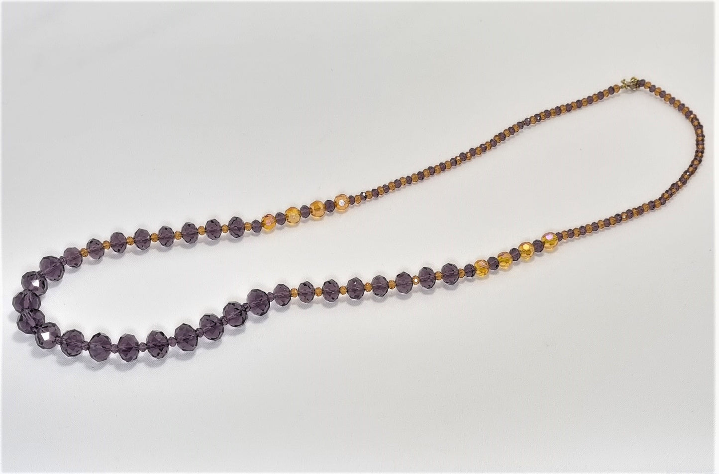 Collana I CRISTALLI .104 un filo cristalli austriaci tre misure, viola,  giallo.