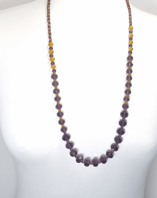 Collana I CRISTALLI .101 un filo cristalli austriaci tre misure, viola,  giallo.