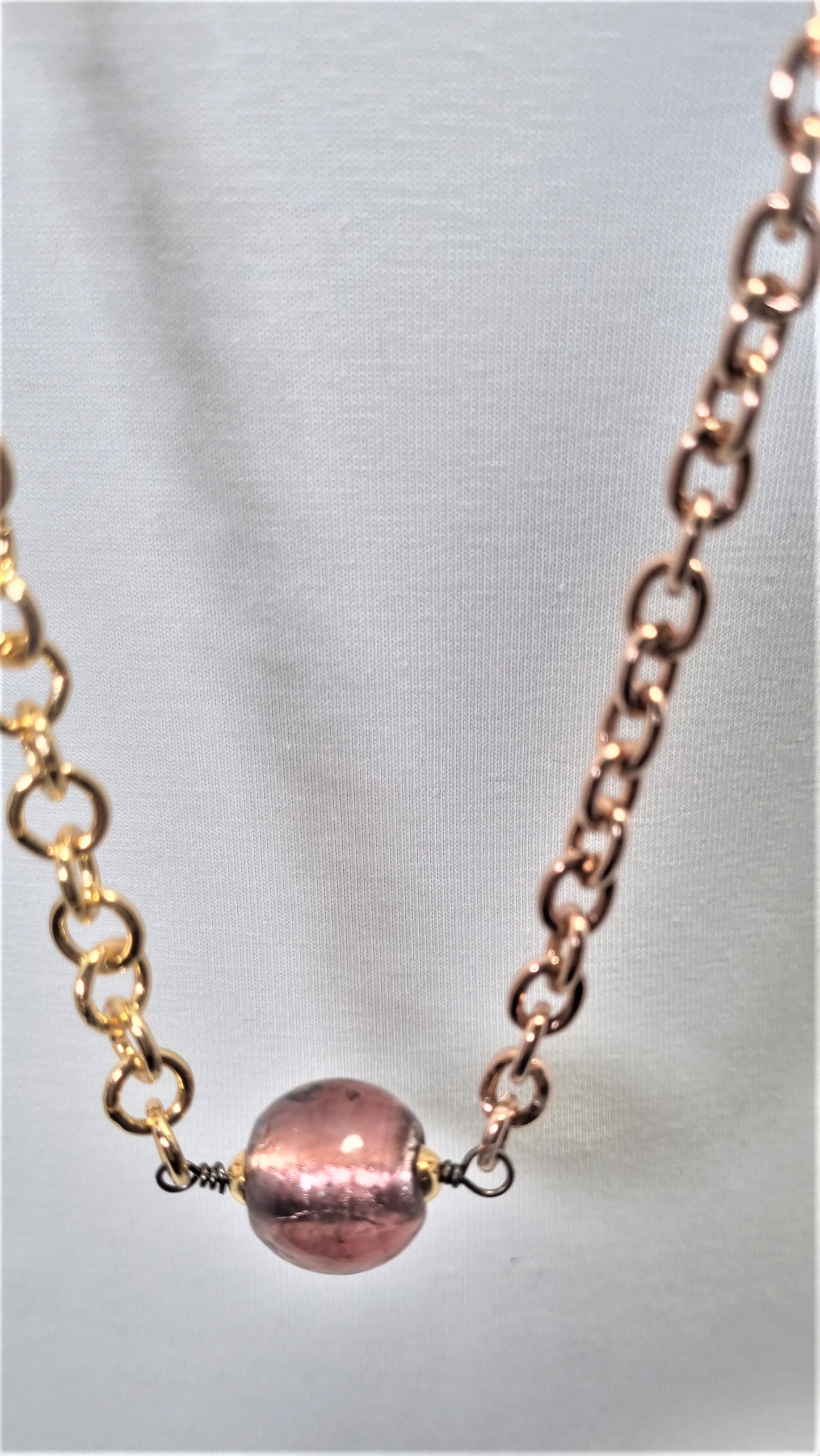 Collana ZELDA gli originali .089, lunga, maglie metallo dorato, onice sfaccettato e murrina e gufetto.