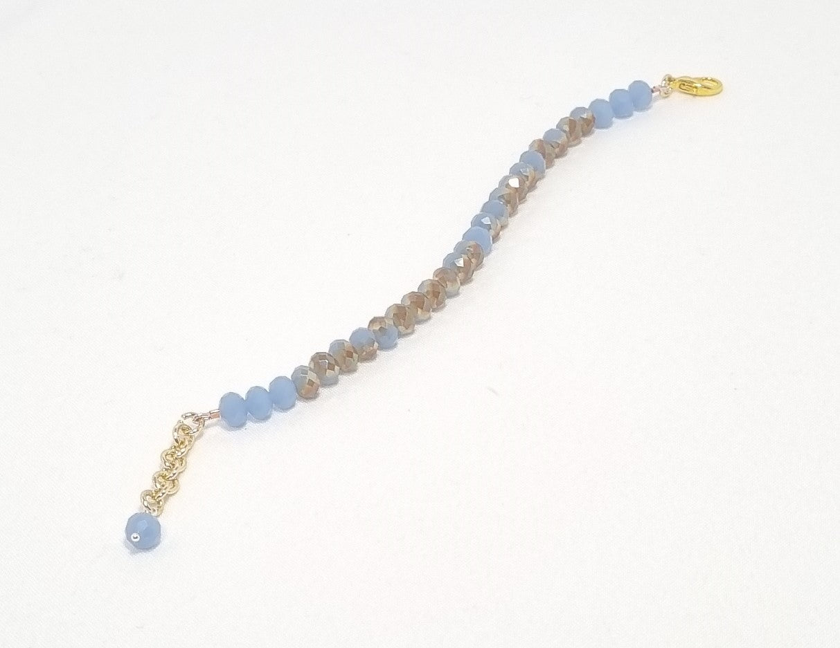 Collana I CRISTALLI .064 un filo cristalli azzurro melange