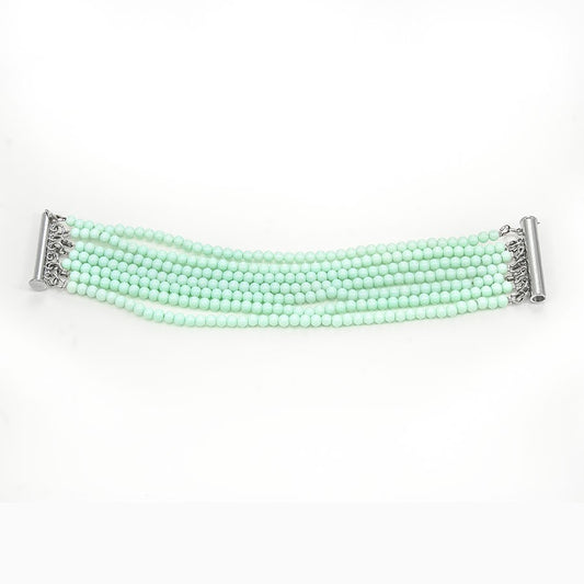Bracciale SOPHIA .001  perline acquamarina