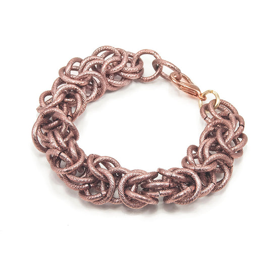 Bracciale GRACE i metalli .028 maglie ramate tecnica bizantina.