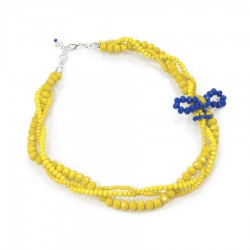 Bracciale SOPHIA i colori .020  cristalli gialli intrecciati con chiusura a calamita
