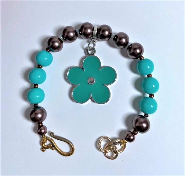 Bracciale LE PERLE .047 perle bronzo e turchese