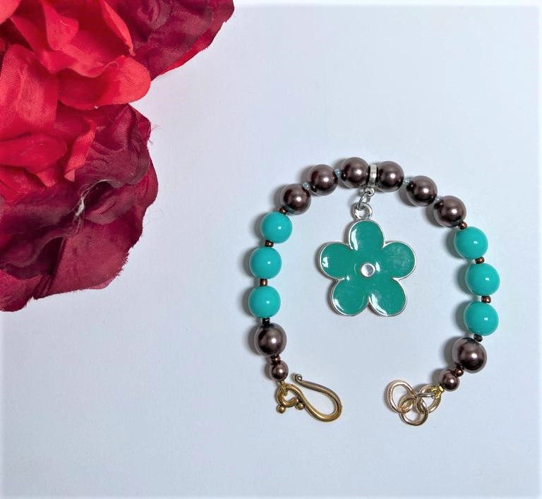Bracciale LE PERLE .047 perle bronzo e turchese